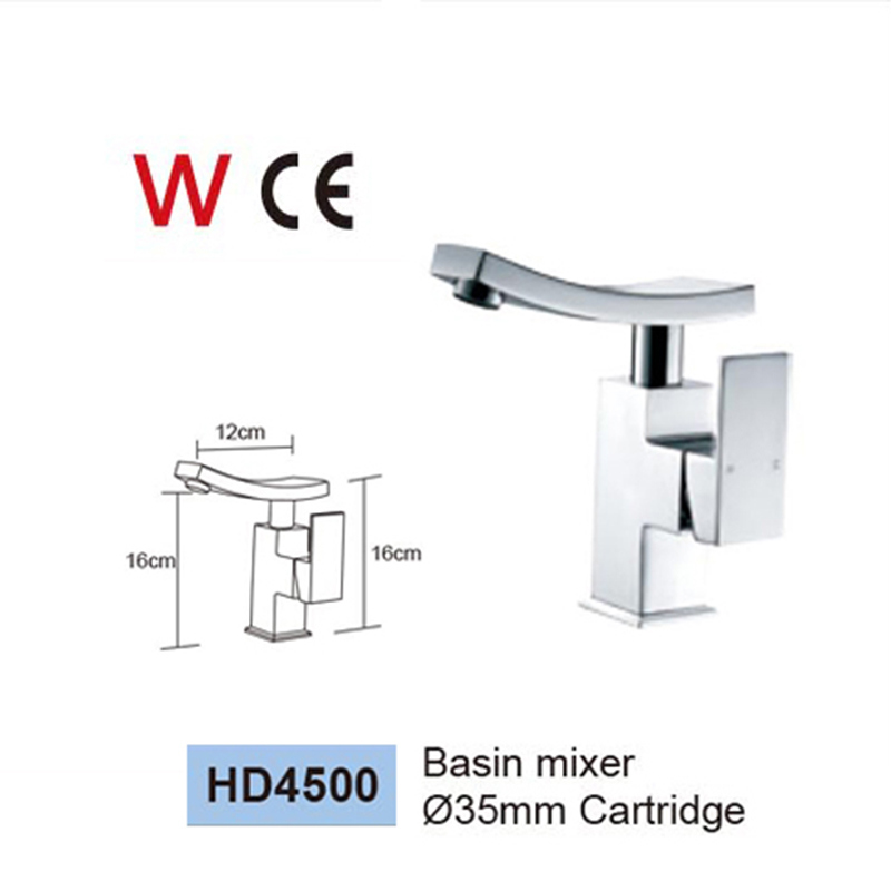 Factory Supply Watermark Brass Square Bathroom Basin Tap (HD4500)