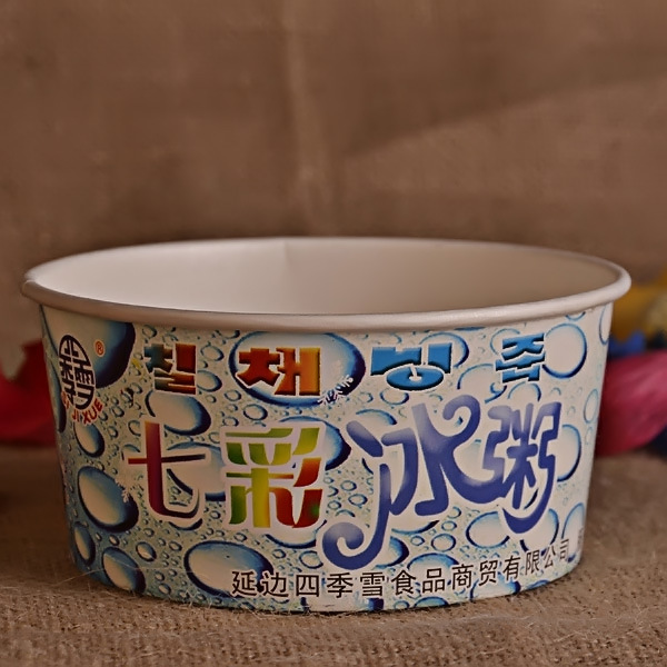 Disposable Paper Bowl for Ice Cream with Lid