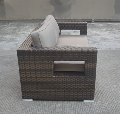 New Arrival Outdoor Rattan Weaving Aluminum Frame Sofa Table Set