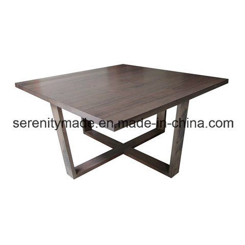 New Minimalist Style Squaresolid Brown Wood Cross Leg Dining Table Import From China