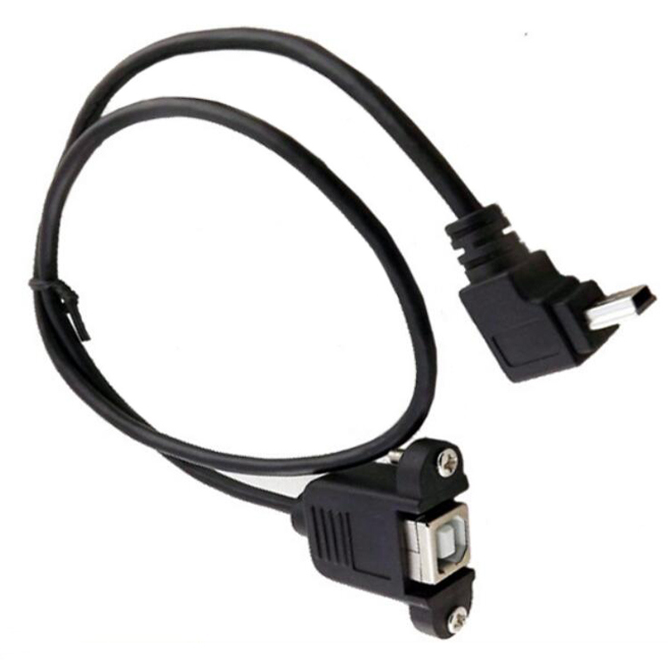 USB 2.0 Bf to up/Down Angled Mini USB Panel Mount Cable