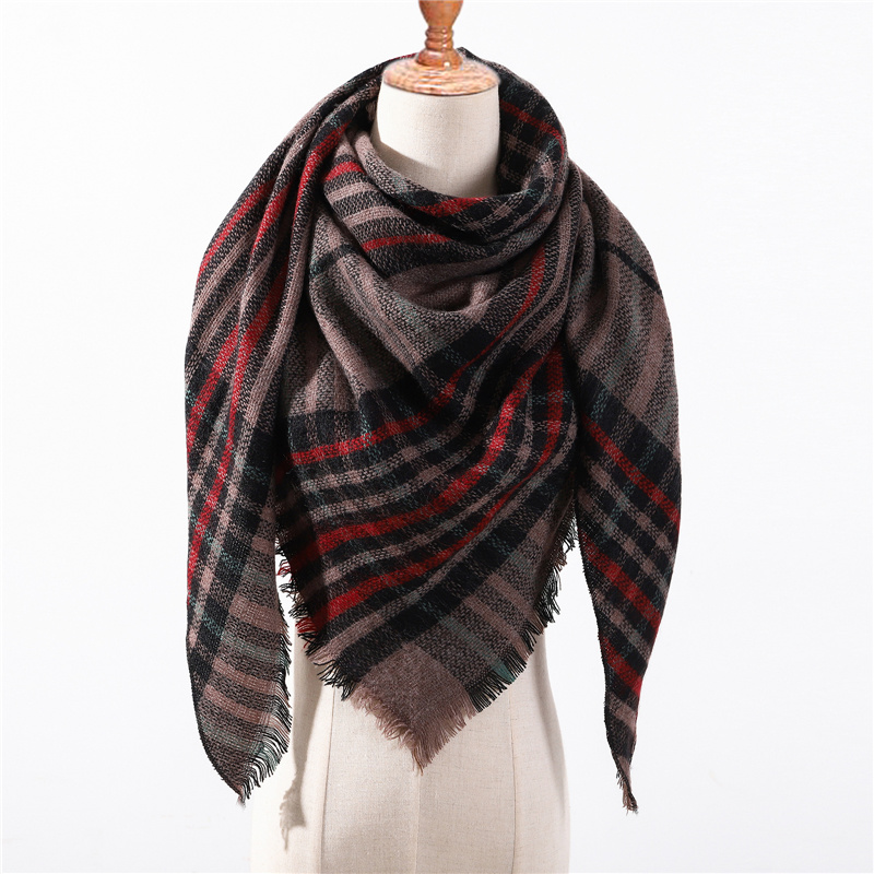 Designer Brand Women Scarf Fashion Plaid Winter Scarves for Ladies Cashmere Shawls Wraps Warm Neck Triangle Bandage Pashmina