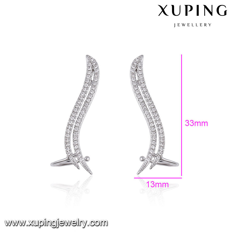 Xuping Online Rhodium Gold Jewellery Shopping Ingenious Stud Earring for Women