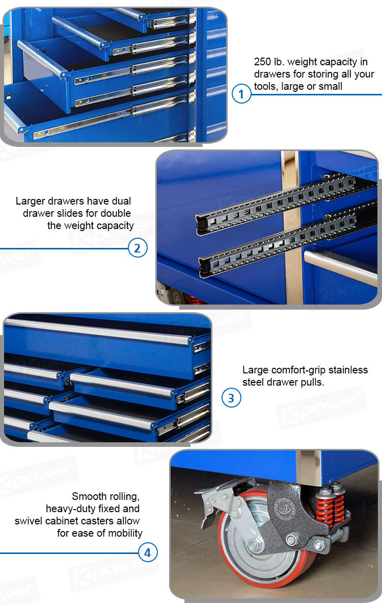 Professional Hand Held Steel Toolbox with Slide Drawers