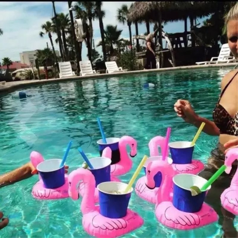 Flamingo Floating Inflatable Drink Holder for Pool Swimming Accessories