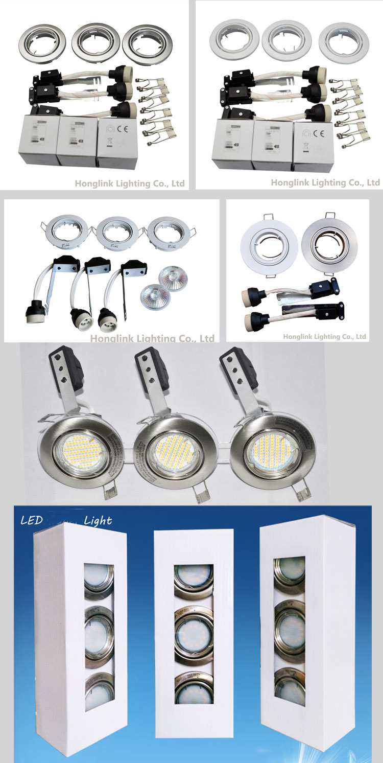 Aluminum Fixed Recessed Downlight Kitting for GU10 or MR16 Halogen/LED Bulb
