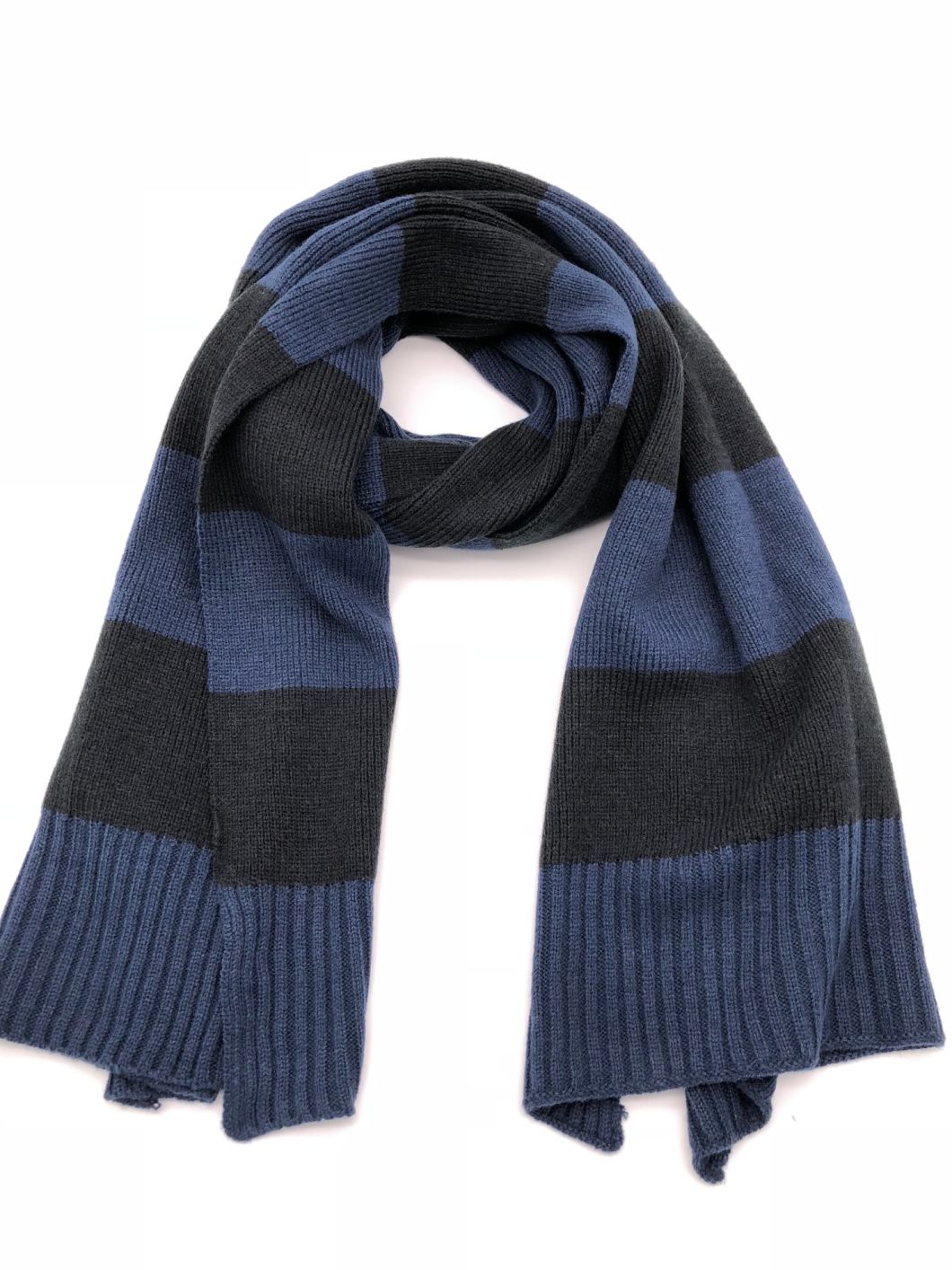 Men's Striped Knitted Acrylic Cotton Polyester Winter Warm Scarf