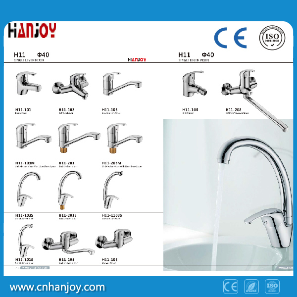 Hot Sale Deck Mounted Single Handle Brass Basin Faucet (H11-101)