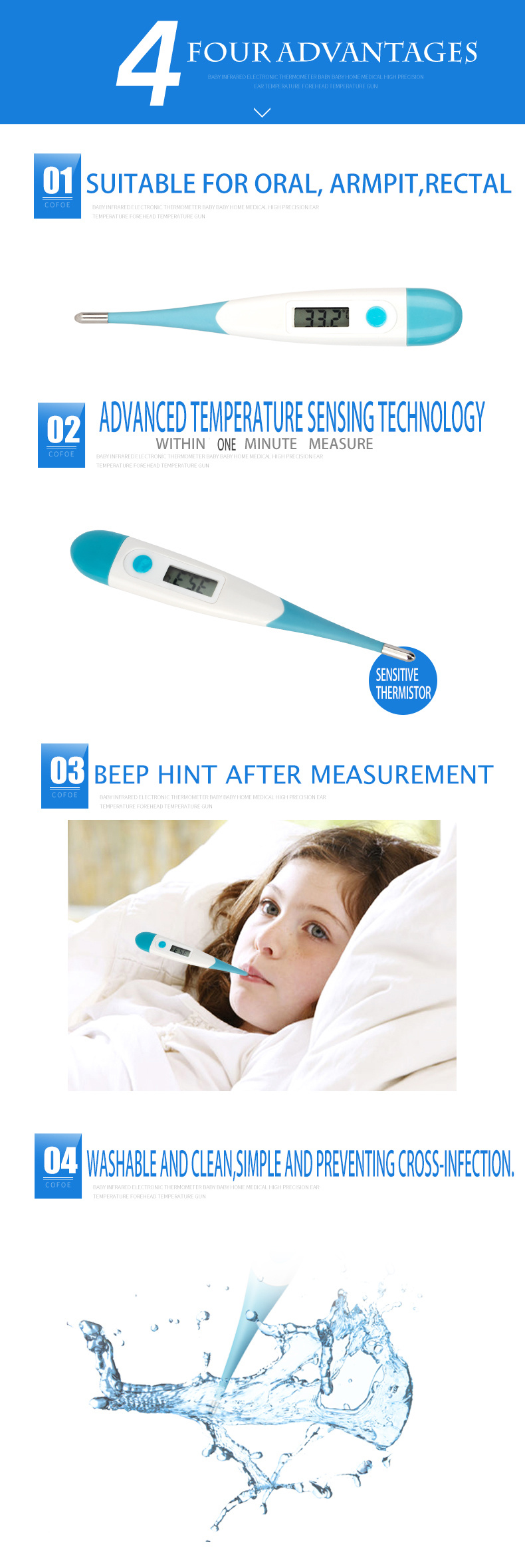 Digital Electronic Clinical Flexible Thermometer (PC130)