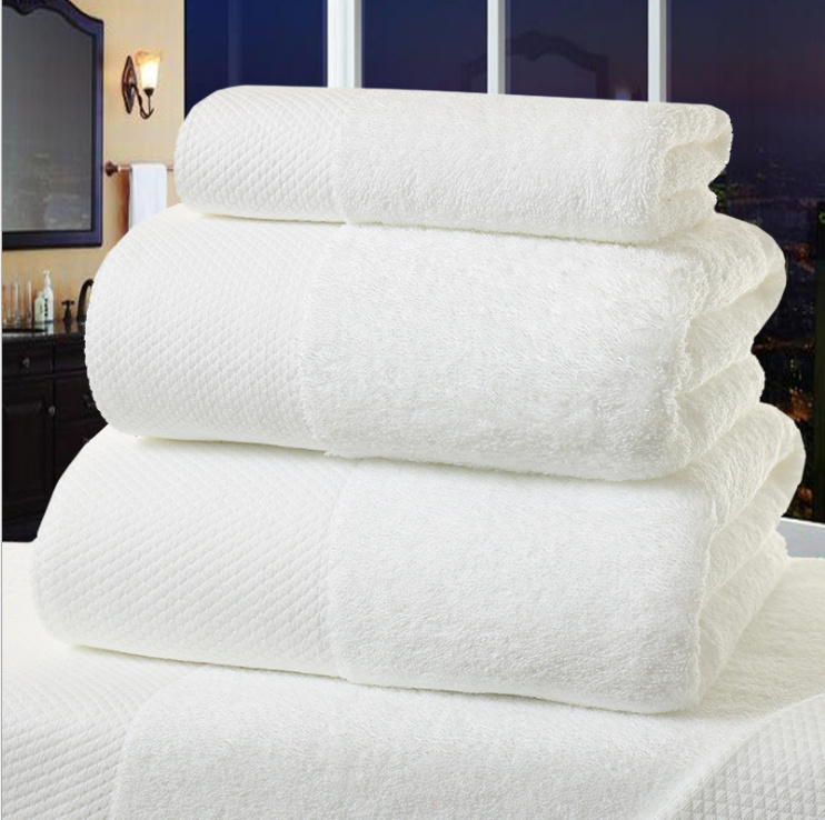 Cotton White Color Soft Hand-Feeling Hotel Bath Towels