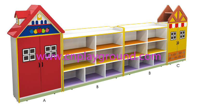 Cheap Children Villa Shaped Toy Storage Cabinet on Stock (HJ-6601)