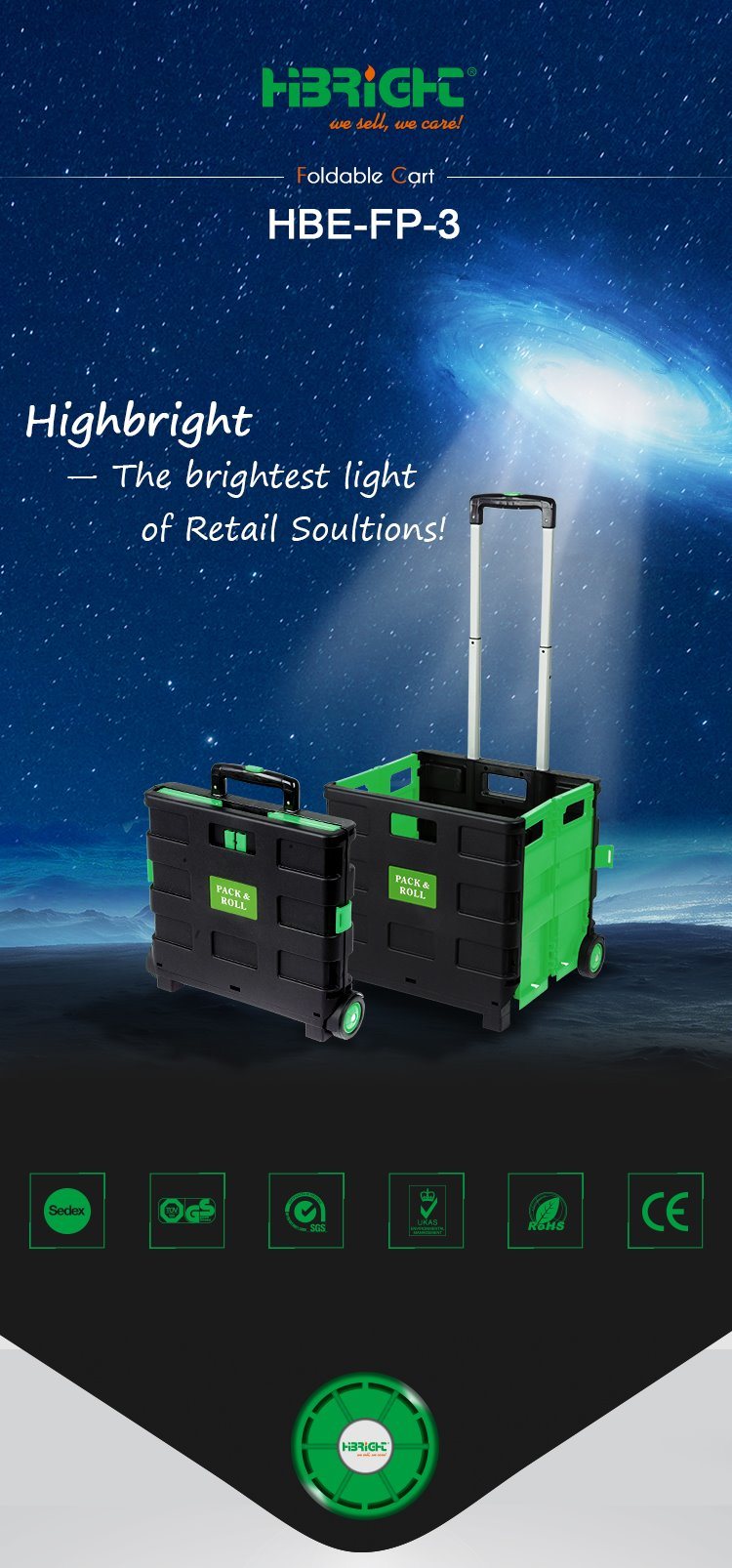 Pack and Roll Plastic Foldable Cart