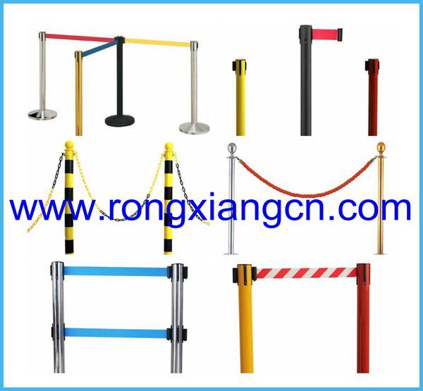 Black Control Stanchions Stainless Steel Rope Line Queue Post
