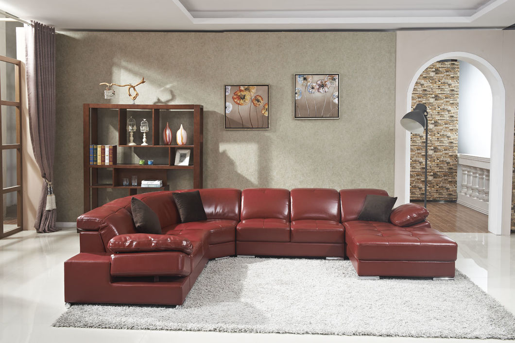 2017 Modern Leisure Leather Corner Sectional Living Room Sofa