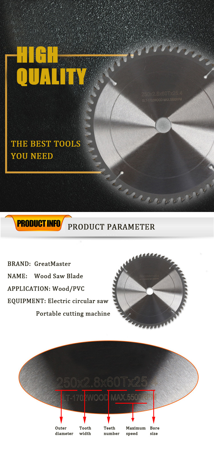 Atb Keyways Carbide Tipped Circular Tct for Crossing Cutting Wood