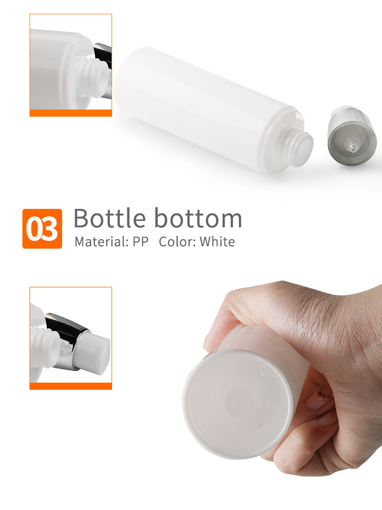 30ml Plastic Empty Fancy White Vacuum PP Airless Pump Bottle for Cosmetic Latex Facial Lotion Packaging