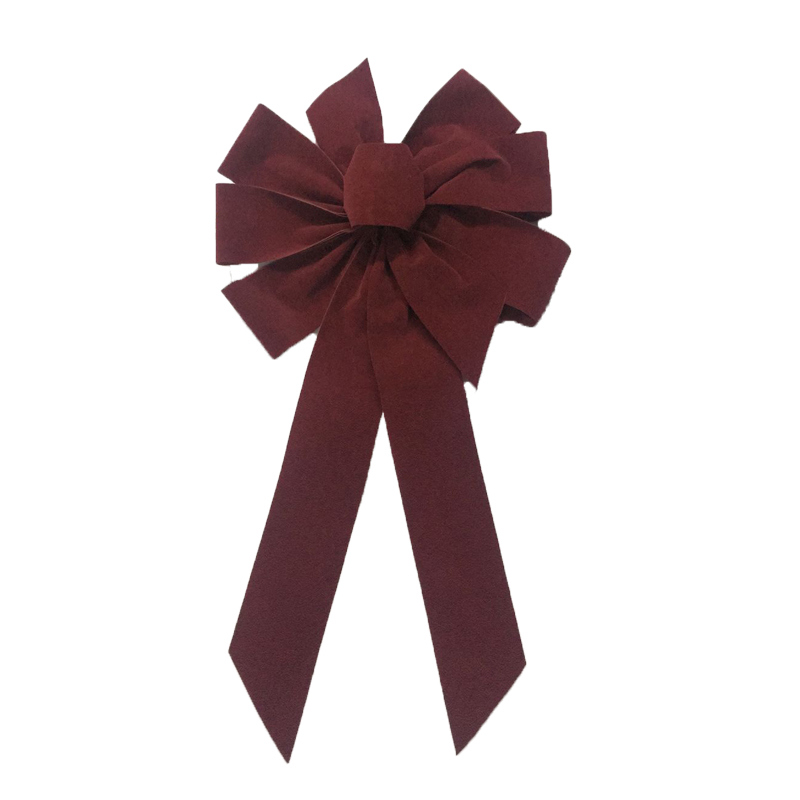 Customized Burgundy PE Flocked Velvet Bow