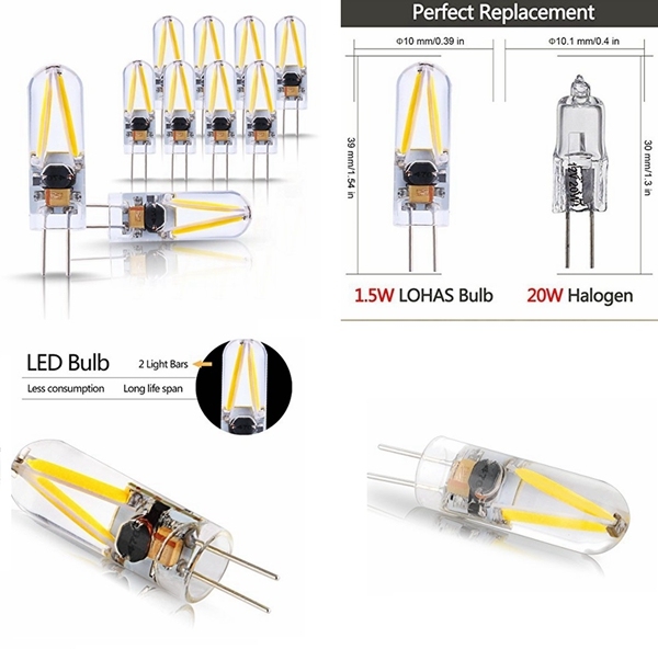 2017 New Arrival G4 Fliament Light Bulb 1.5W (20W Halogen Equivalent) Mini LED Filament Bulb