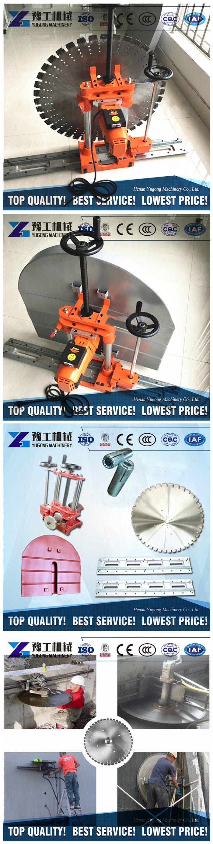 Yg 1000mm Reinforced Concrete Wall Saw Cutting Machine