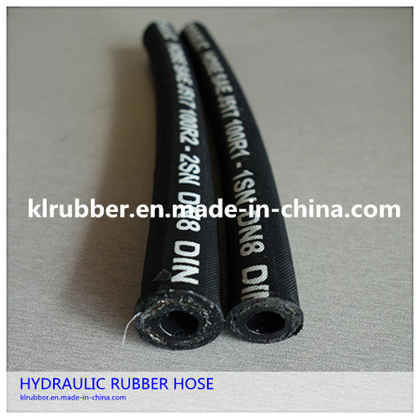 SAE100 R2at/2sn Steel Wire Braided Hydraulic Rubber Hose with Hydraullic Fitting