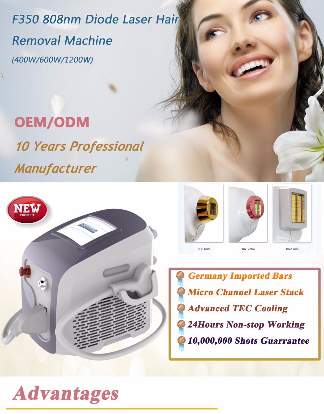 24h Non-Stop Permanent Hair Removal 808nm Diode Laser
