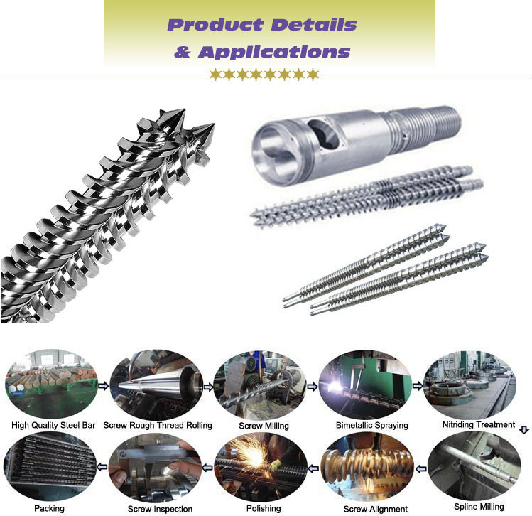 38crmoala Nitrided Parallel Twin Screw and Barrel for Extruder Machine