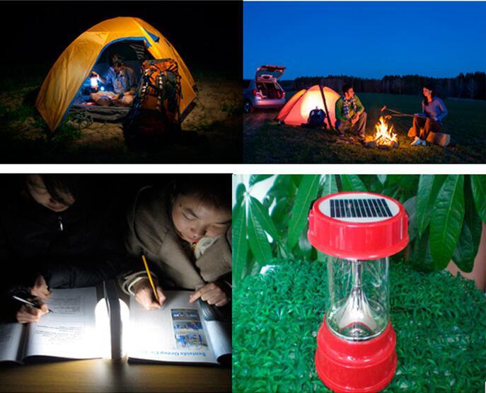 Portable Solar LED Rechargeable Camping Lantern Light with Multifunctions