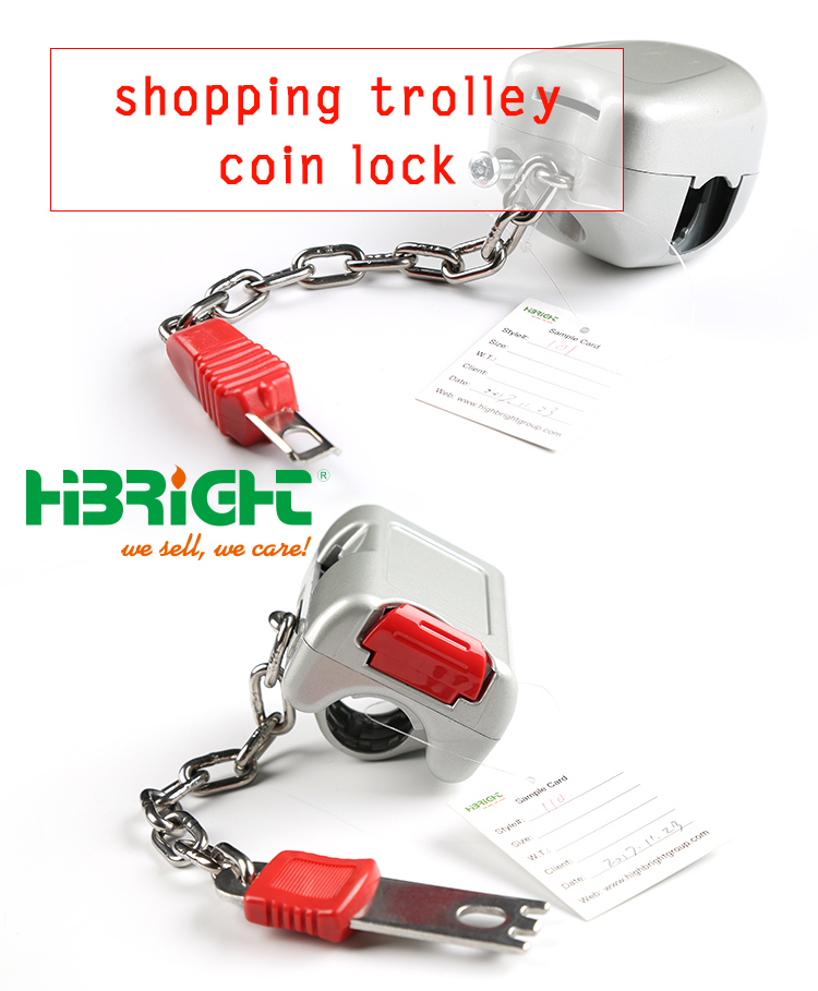 Durable Shopping Trolley Zinc Alloy Coin Lock