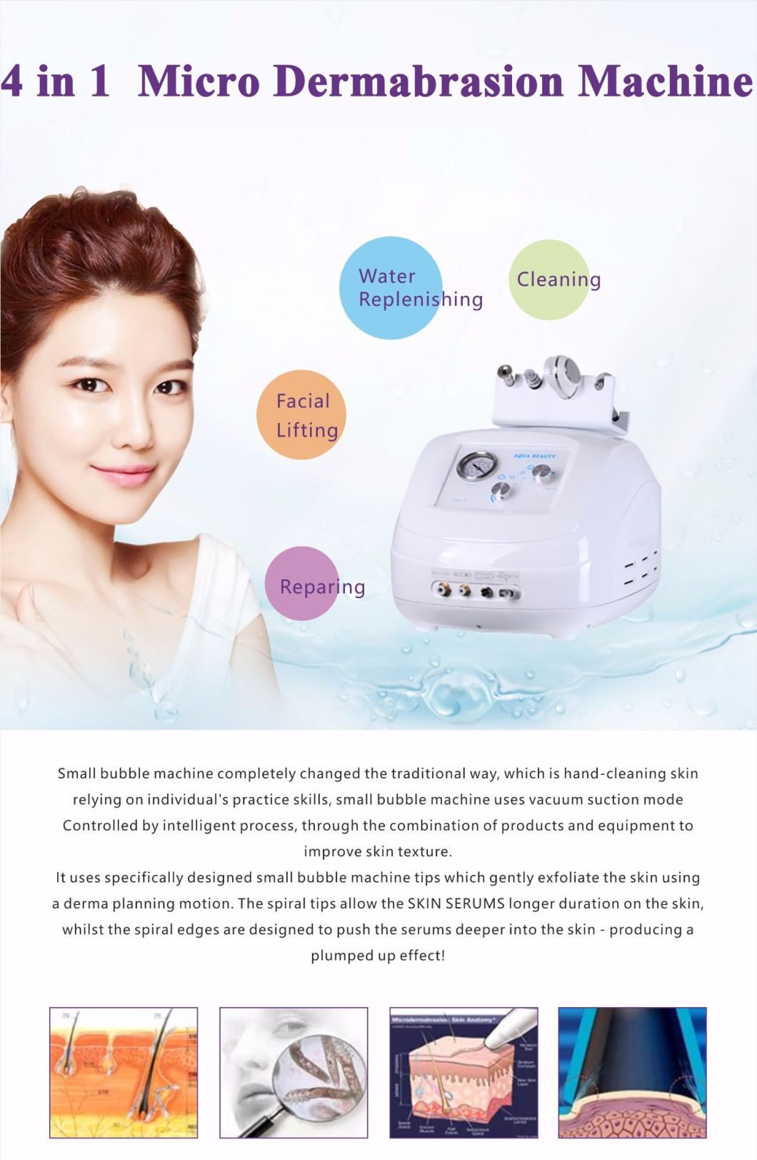 Portable Diamond Microdermabrasion Machine for Deep Skin Cleaning Wrinkle Removal