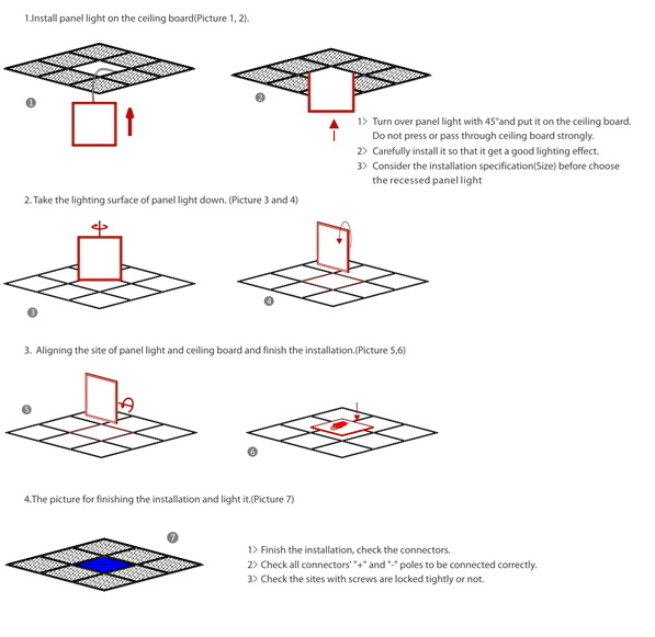 Ce/RoHS 3-24W Square Ceiling LED Panel Light