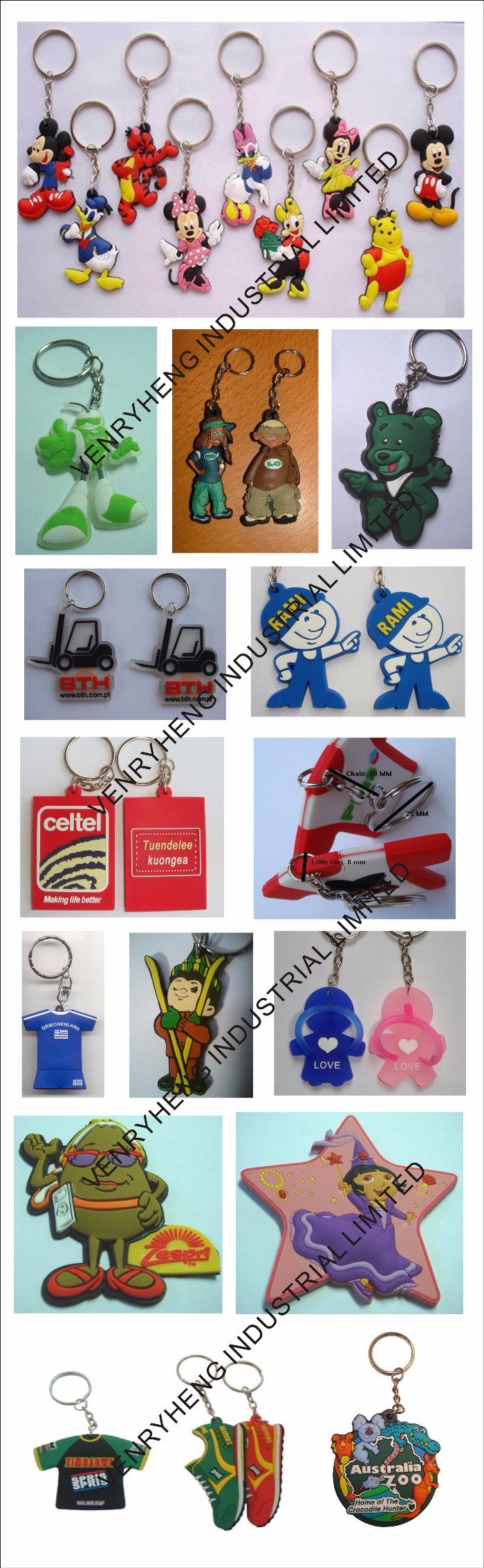 Promotional Christmas High Quality Cheap 3D Personalized PVC Keychains