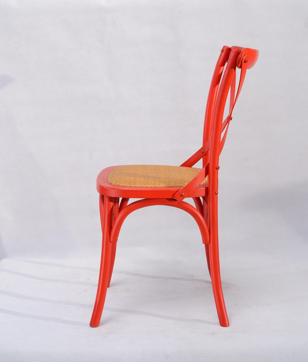 Colorful Crossback Dinner Chair with Wood and Metal