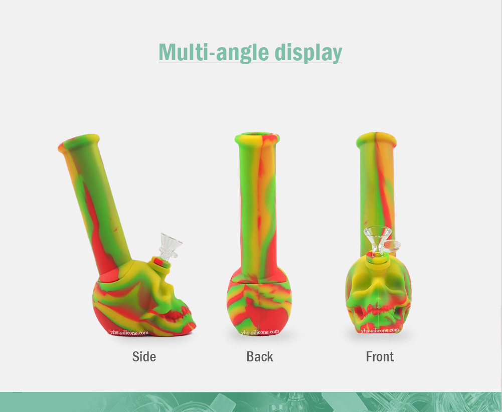 Hot Sale Colorful DAB Rig Recycler Beaker Base Silicone Smoking Water Pipes with Downstem