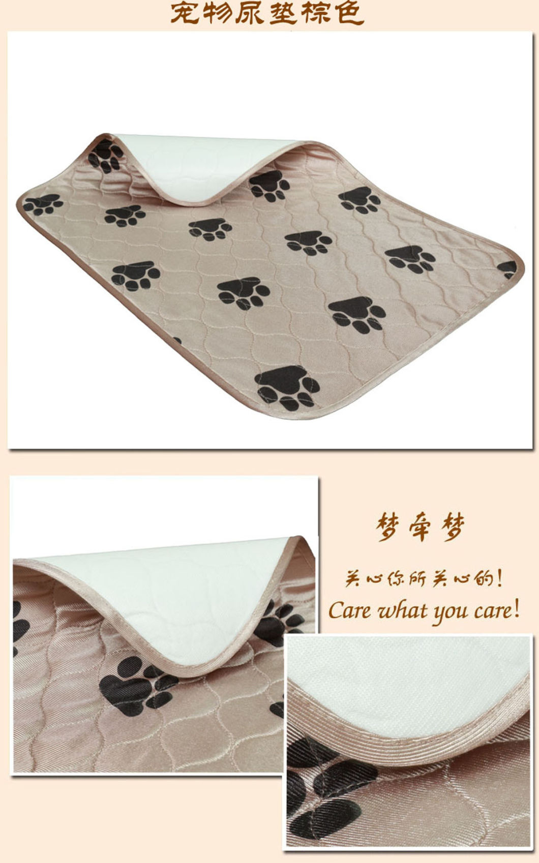 Paws Printing Waterproof Dog Diapers Washable Pet Pads