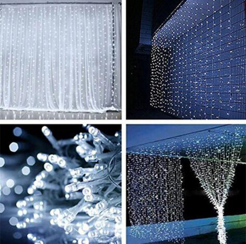 Xmas Outdoor Lights 300 LED Curtain Lights Christmas String Lights for Indoor Lawn Garden