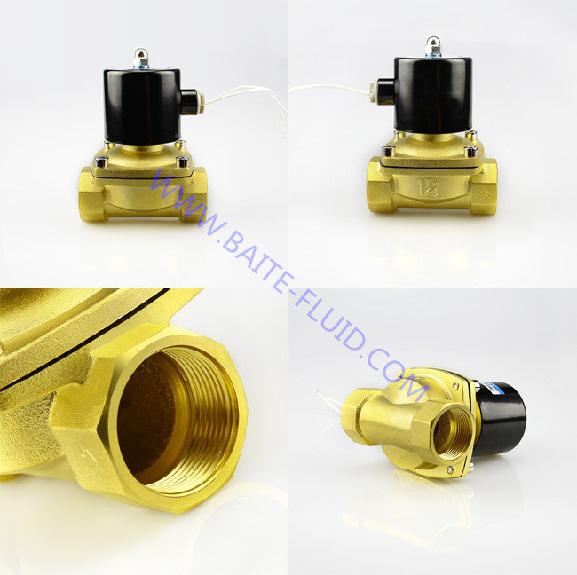 2W 2/2 Way Pneumatic 2 Inch Brass Solenoid Valve 24V Air Water Solenoid Valves