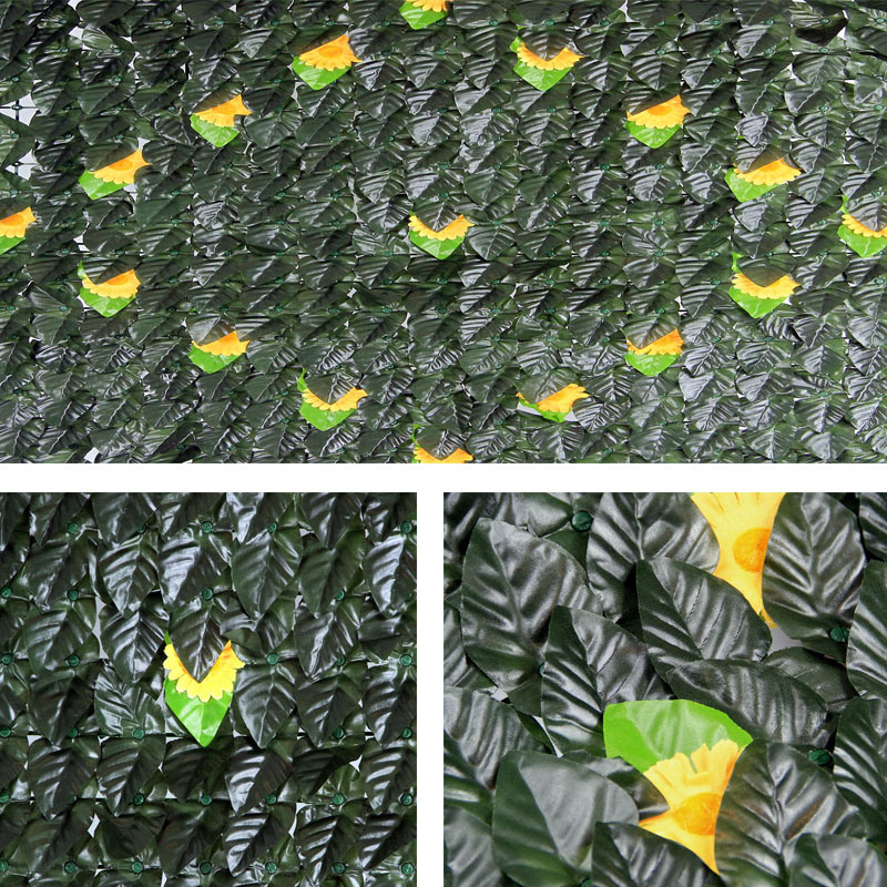 Decorative Garden Hedges Plastic Leaf Fence Artificial Hedge