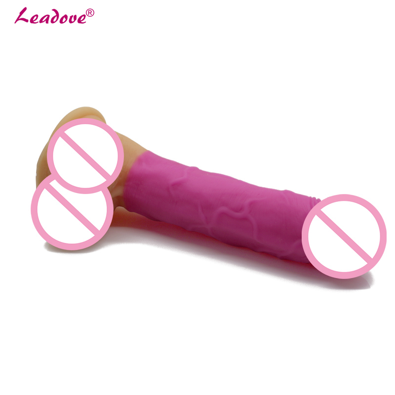 Silicone Realistic Double Color Dildo Masturbation Erotic Sex Toy for Women