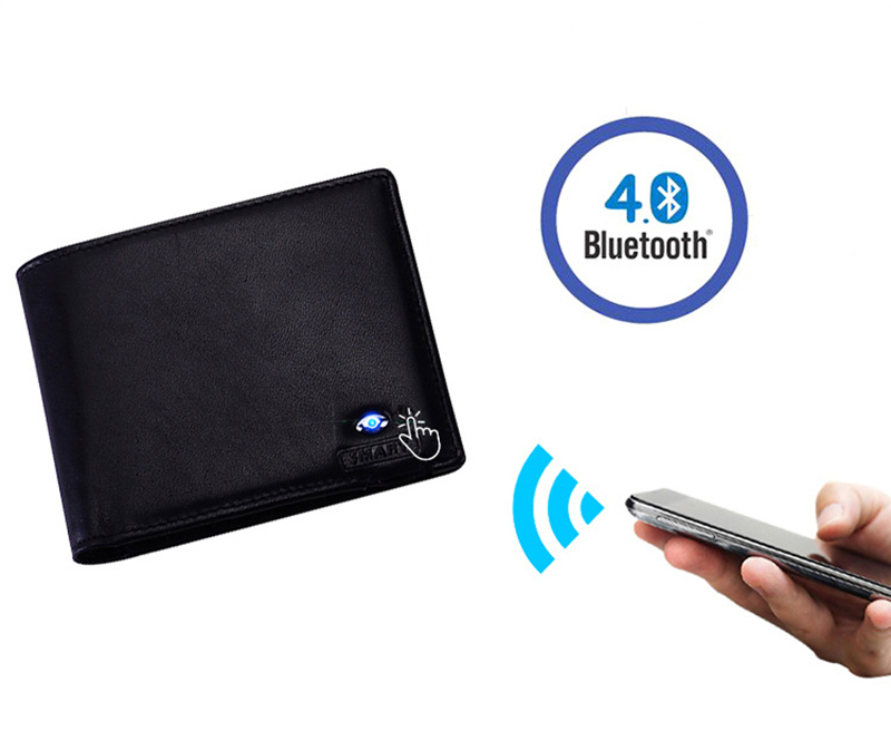 Men Leather Genuine High Quality Anti Lost Intelligent Bluetooth Purse Smart Wallet