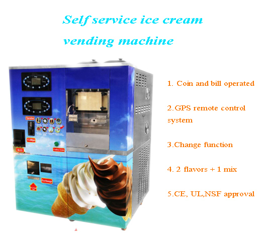 GPS Self Service Vending Soft Ice Cream Machine HM931