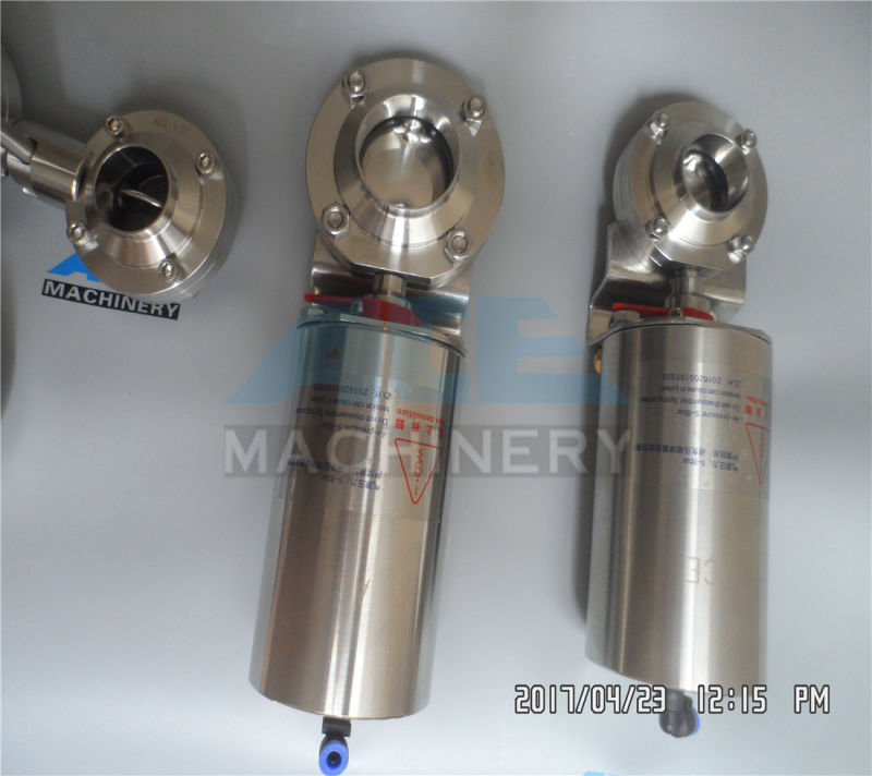 SS304 and SS316L Stainless Steel Sanitary Pneumatic Butterfly Valve with Position Sensor