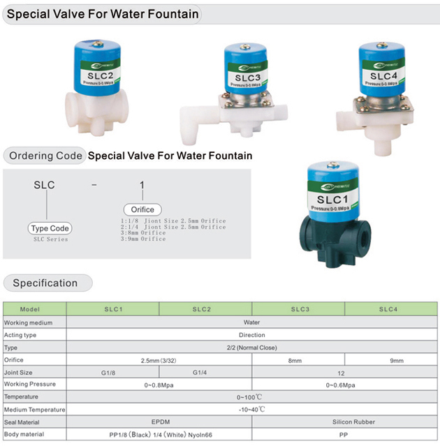 Fountain Drinking Water Solenoid Valve