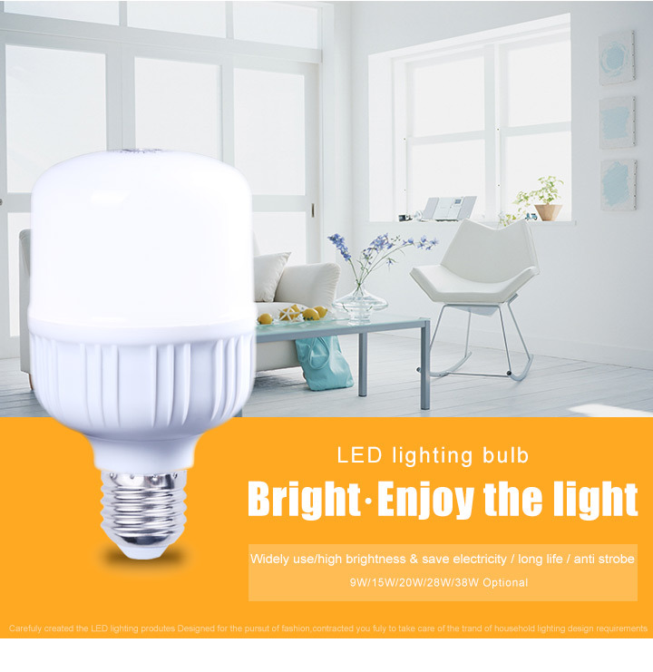 9W 15W 20W 28W 38W 48W 58W 68W T Shape LED Bulb Light Aluminum High Power Lamp E27 B22 6500K