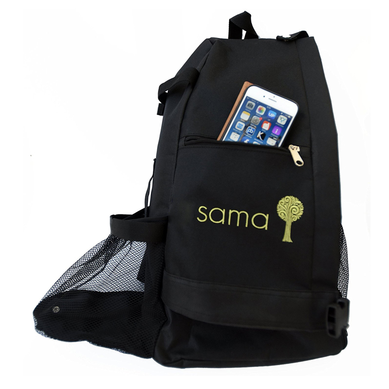 Multi Purpose Black Adjustable Gym Backpack Crossbody Sling Yoga Bag for Hot Yoga Pilates Workout Sport Hiking Cycling