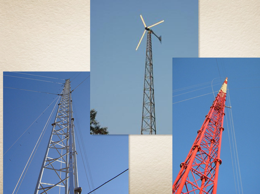 Antenna Steel Communication Tower Triangular Radio Telecom Guyed Tower