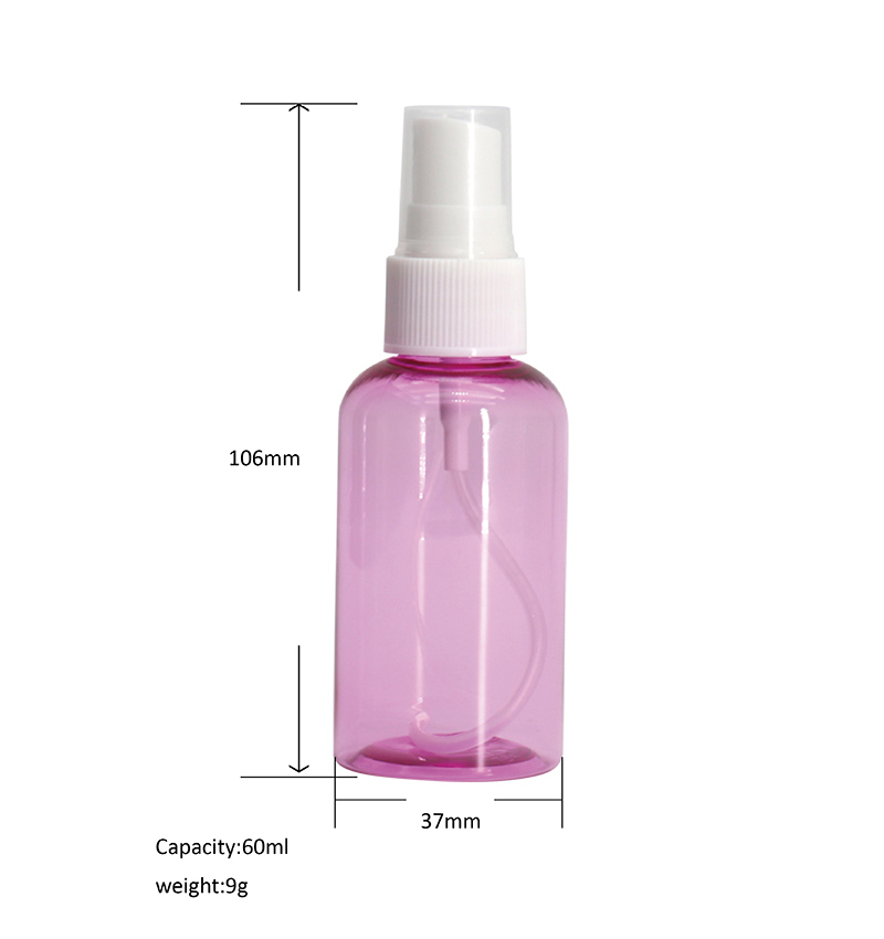 Custom Cosmetic Packaging 60ml Spray Pet Bottle