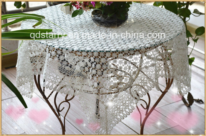 Machine Made 100% Polyester Lace Table Cloth