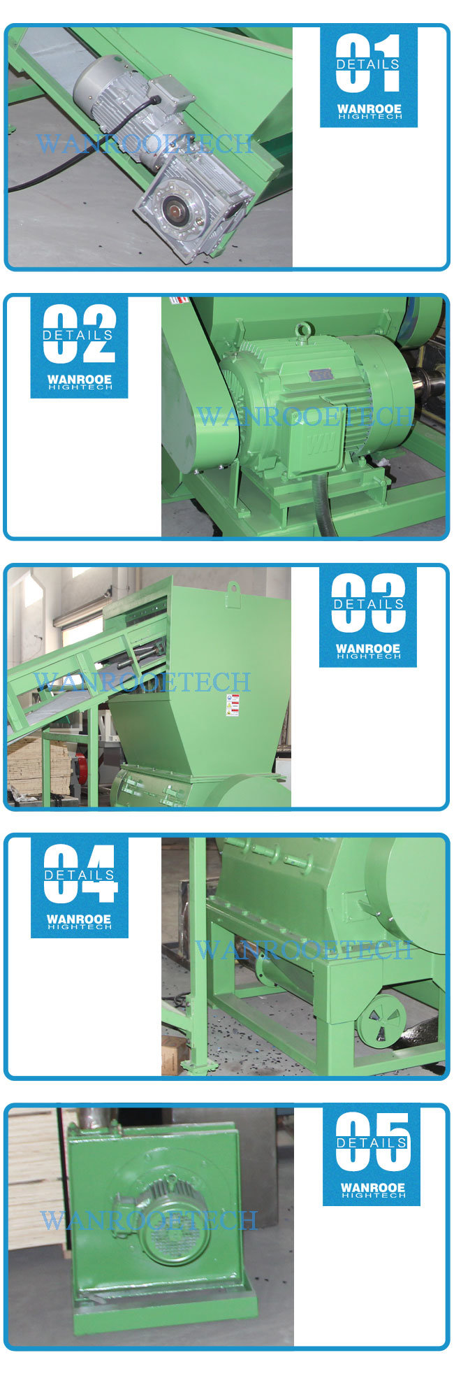 Pngm Heavy Duty Waste Film / Hollow Barrel / Plastic Sheet Crusher