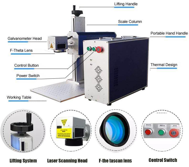Small Size Ring Bird Ring Laser Marking Machine with No Consumable