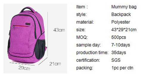 Large Capacity Travel Multi-Function Mummy Backpack Diaper Bag